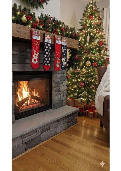 ; Yılbaşı Çorapları ; Kışlık; Asorti 4'lü Paket; 36-42 Numara modelleri