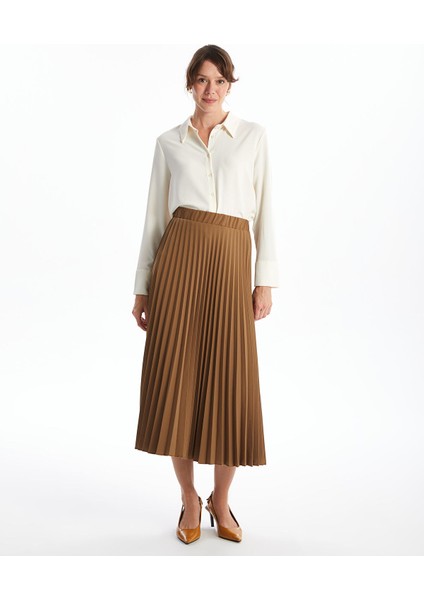 Yeni Sezon Beli Lastikli Kadın Pileli Etek