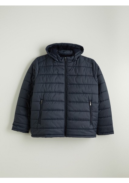 Yeni Sezon Standart Kalıp Kapüşonlu Erkek Şişme Mont