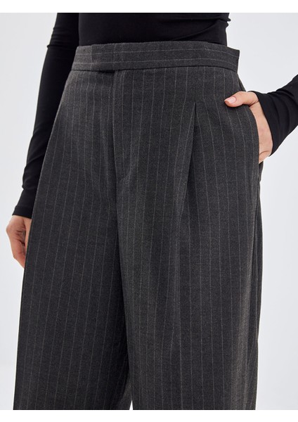 Yeni Sezon Standart Fit Çizgili Kadın Pantolon modelleri