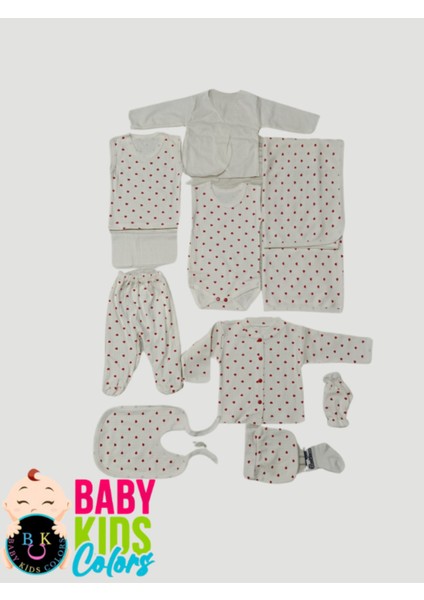 Fitilli Kumaşa 10'li Kalp Baskılı Hastane Çıkışı