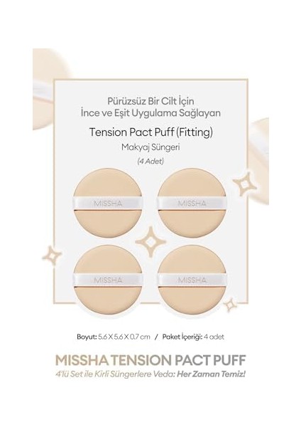 Mıssha Ince ve Eşit Uygulama Sağlayan Makyaj Süngeri Tension Pact Puff (Fitting)