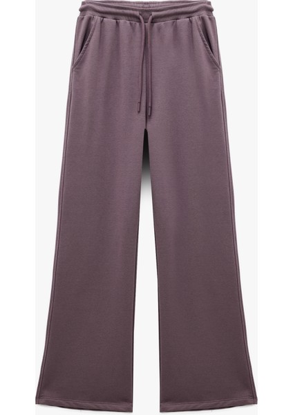 Rahat Kalıp Cep Detaylı Beli Bağcıklı Geniş Paça Eşofman Altı