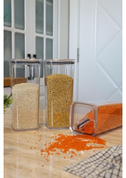 Pratik Kapak Saklama Kabı 3 x 1,2 L, Çok Renkli