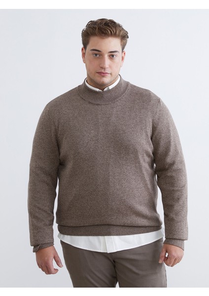 Yeni Sezon Büyük Beden Yarım Balıkçı Yaka Erkek Triko Kazak