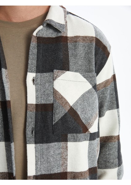 Yeni Sezon Regular Fit Uzun Kollu Ekose Erkek Gömlek Ceket modelleri