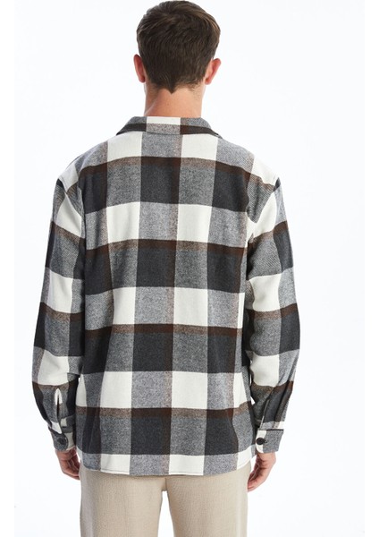 Yeni Sezon Regular Fit Uzun Kollu Ekose Erkek Gömlek Ceket fırsatları