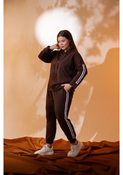 Büyük Beden Kapüşonlu 2 Iplik Eşofman Takım