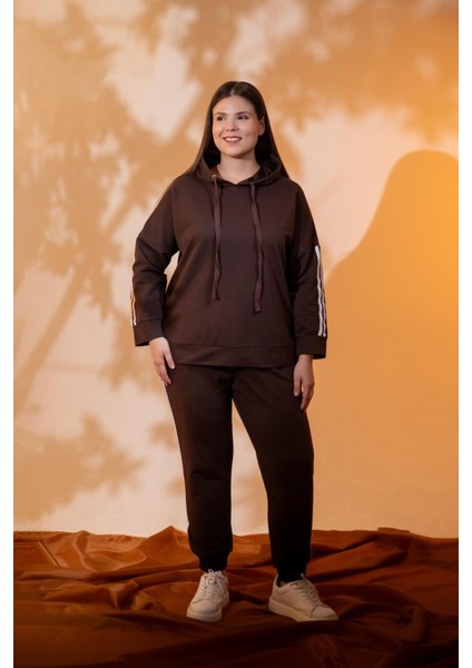 Büyük Beden Kapüşonlu 2 Iplik Eşofman Takım