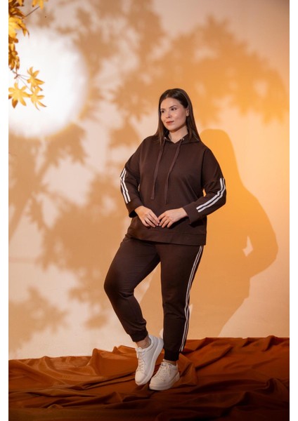 Büyük Beden Kapüşonlu 2 Iplik Eşofman Takım