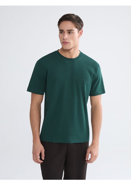 Yeni Sezon Bisiklet Yaka Baskılı Erkek Tişört