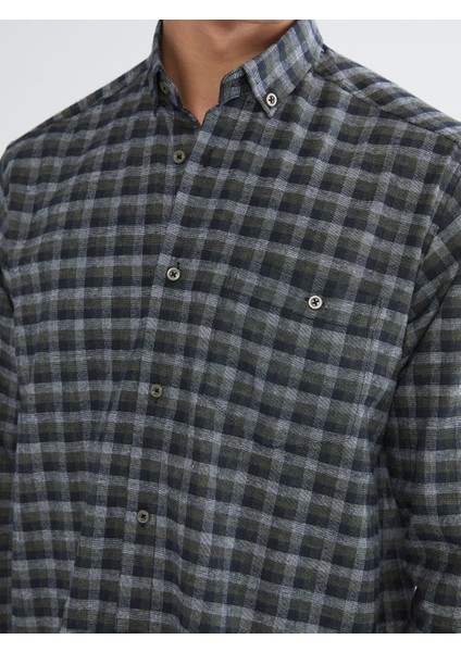 Yeni Sezon Regular Fit Uzun Kollu Ekose Gabardin Erkek Gömlek modelleri