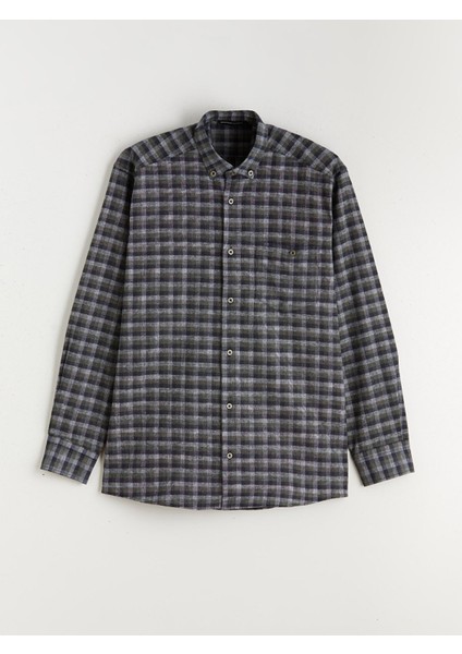 Yeni Sezon Regular Fit Uzun Kollu Ekose Gabardin Erkek Gömlek indirimleri