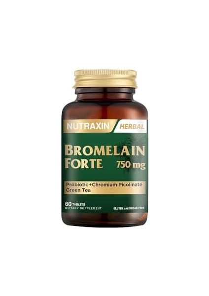 Nutraxin Bromelain Forte 60 Tablet - Bromelain Krom PROBIYOTIK750 Mg modelleri