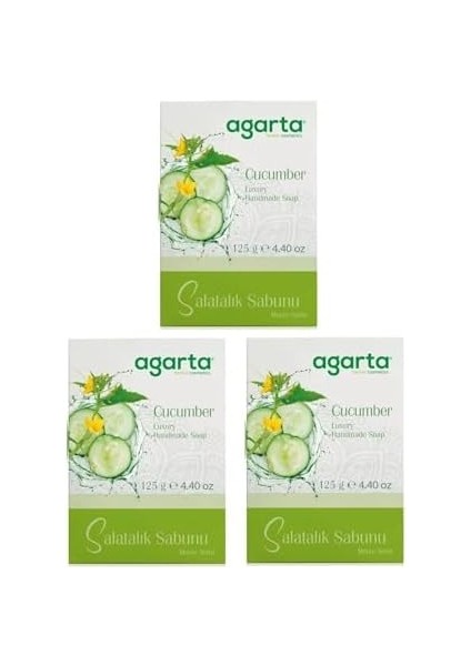 Doğal Salatalık Sabunu 125 gr x 3 Adet