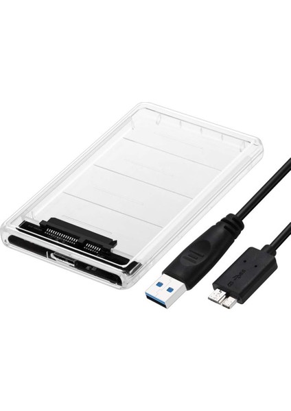 Jacobsparts Şeffaf 2.5 Inç USB 3.0 - Sata Sabit Sürücü Muhafazası Harici HDD SSD Muhafazası