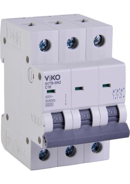 4VTB-3C16 Otomatik Sigorta 4,5ka C Tipi 3 Kutup 16A