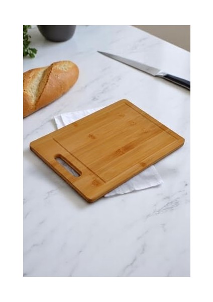 Bambu Serisi 32X22 cm Oluklu Antibakteriel Yıkanabilir Bambu Doğrama Tahtası fiyatları
