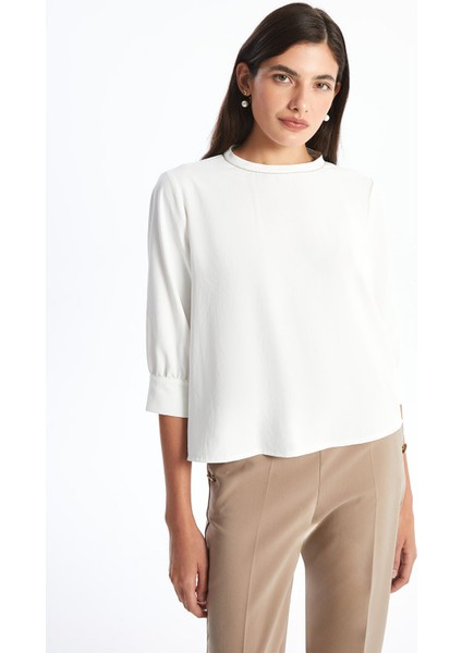 Yeni Sezon Bisiklet Yaka Kadın Bluz