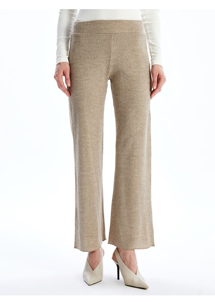 Yeni Sezon Beli Lastikli Parlak Görünümlü Kadın Triko Pantolon fiyatları