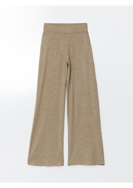 Yeni Sezon Beli Lastikli Parlak Görünümlü Kadın Triko Pantolon indirimleri