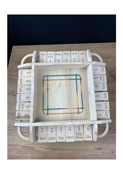 Eğitici Kelime Oyun Seti, Isim Şehir Eşya Oyunu, Zar ve Kum Saati ile Türkçe Kelime Oyunu modelleri