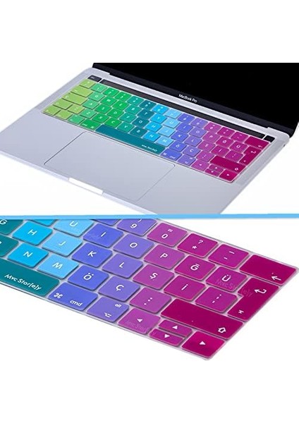 MacBook Pro Klavye Koruyucu - Türkçe Q Uyumlu Silikon Kılıf | A1706, A1989, A2159, A1707 Bar Modelleri ile Uyumlu Toz Geçirmez Ince Klavye Kapağı modelleri
