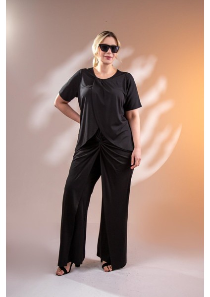 Kadın 3330370 Yaka Büzgülü Siyah Bluz fiyatları