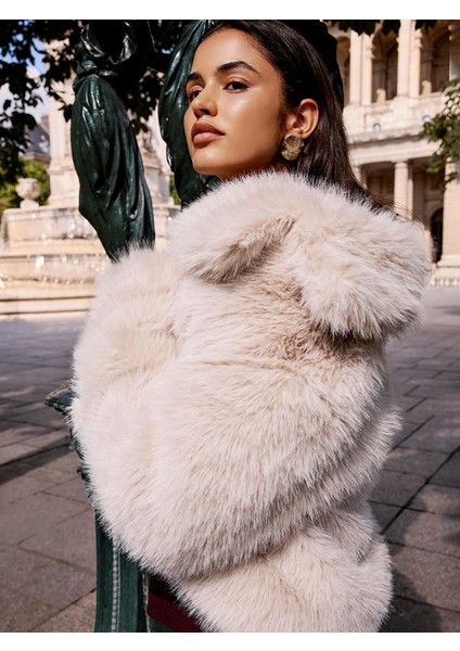 Yeni Sezon Ceket Yaka Kadın Kürk Mont