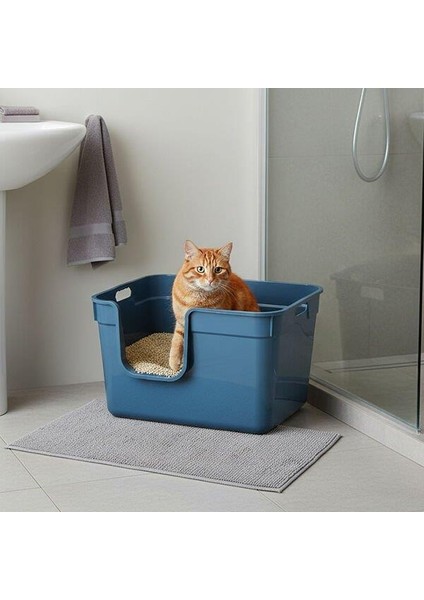 Tanos Yarı Açık Kedi Tuvaleti 54X40X32 - Mavi fiyatları