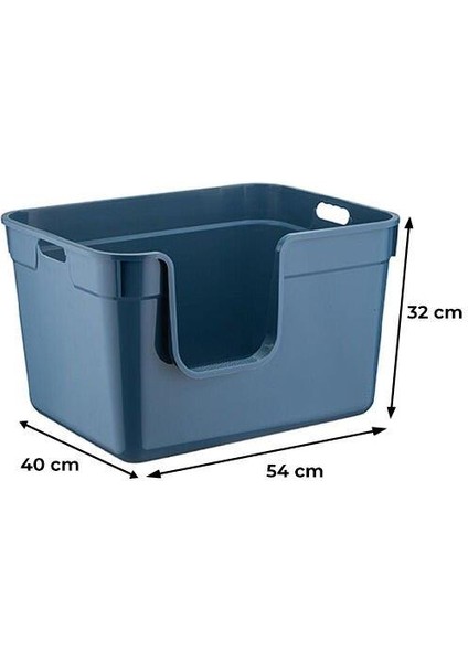 Tanos Yarı Açık Kedi Tuvaleti 54X40X32 - Mavi modelleri