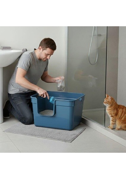 Tanos Yarı Açık Kedi Tuvaleti 54X40X32 - Mavi fırsatları