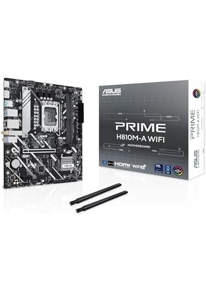 Prıme H810M-A Wıfı Intel H810 LGA1851 Ddr5 6400 Dp HDMI Çift M2 Usb3.2 Ax Wifi + Bt Aura Rgb Matx 6+1+1+1 Güç Aşamaları, 5x Protectıon Iıı, Ready For Advanced Aı Pc fiyatları
