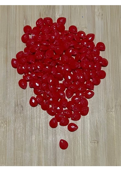 Narçiçeği Rengi Oya, Abiye, Takı, Örgü Plastik Gözyaşı Damla Boncuk. 25GR. Tahmini 195 Adet.