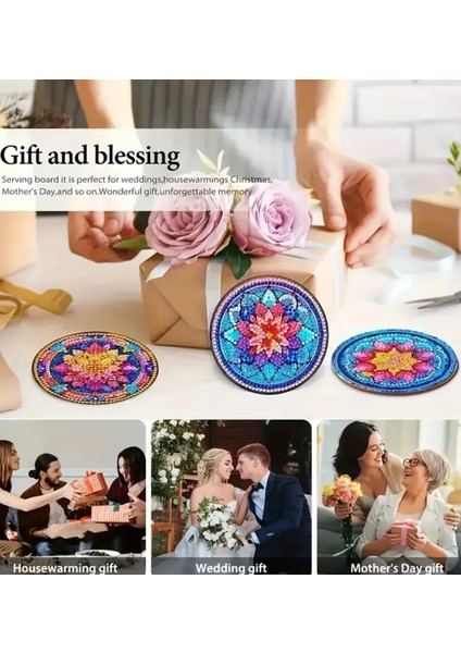 5 D Kendin Yap Bardak Altlığı 8 Li Standsız Elmas Mozaik Boyama Seti fırsatları