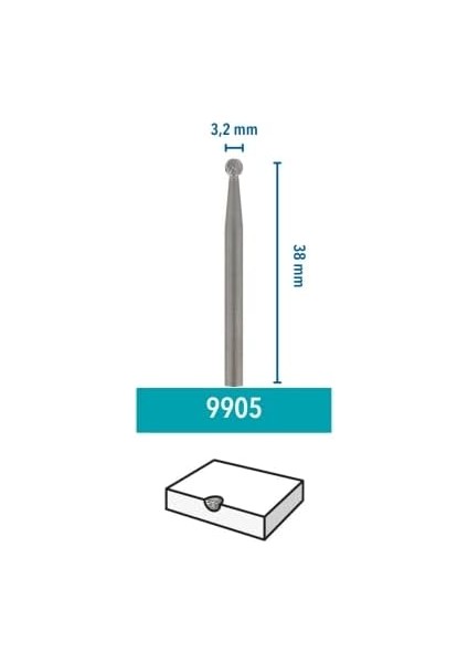 9905 Top Uçlu Karpit Kesici Top Uçlu, 3,2 mm fiyatları