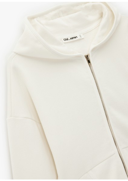 Kapüşonlu Slim Fit Fermuarlı Korse Detaylı Crop Hırka modelleri