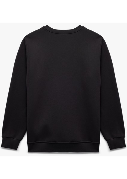 Regular Fit Uzun Kollu Şardonlu Bisiklet Yaka Baskılı Sweatshirt fiyatları