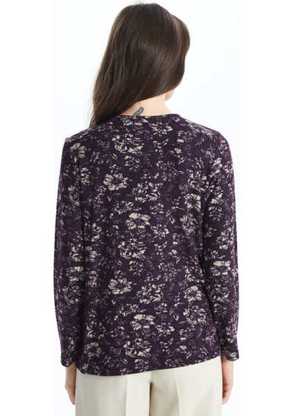 Yeni Sezon Bisiklet Yaka Desenli Uzun Kollu Kadın Bluz fırsatları