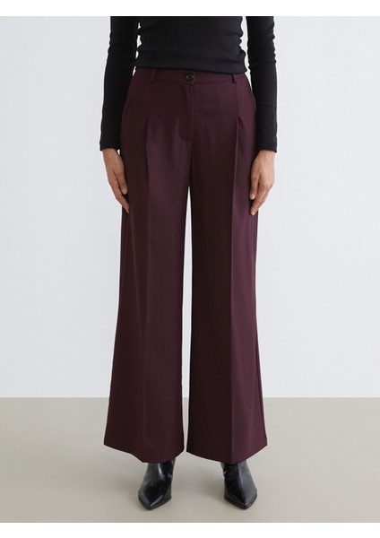Yeni Sezon Loose Fit Geniş Paça Kadın Pileli Pantolon fiyatları