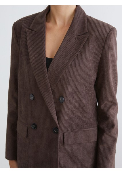 Yeni Sezon Kruvaze Yaka Kadın Kadife Blazer Ceket modelleri