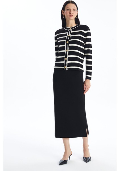 Yeni Sezon Kadın Beli Lastikli Düz Triko Etek