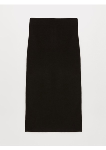 Yeni Sezon Kadın Beli Lastikli Düz Triko Etek indirimleri