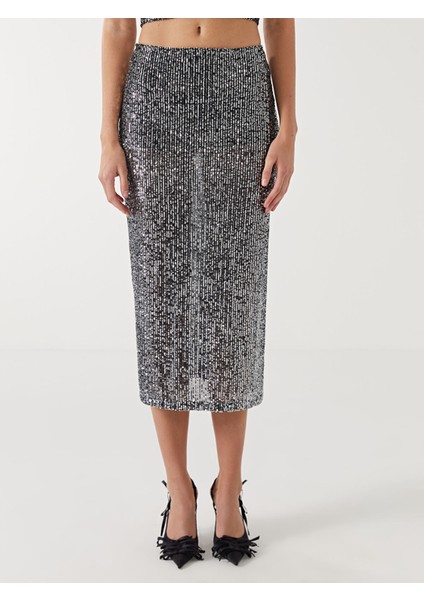 Yeni Sezon Ekstra Dar Fit Payetli Kadın Etek fiyatları