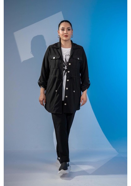 Kadın 3330398 Büyük Beden 3'lü Siyah Takım