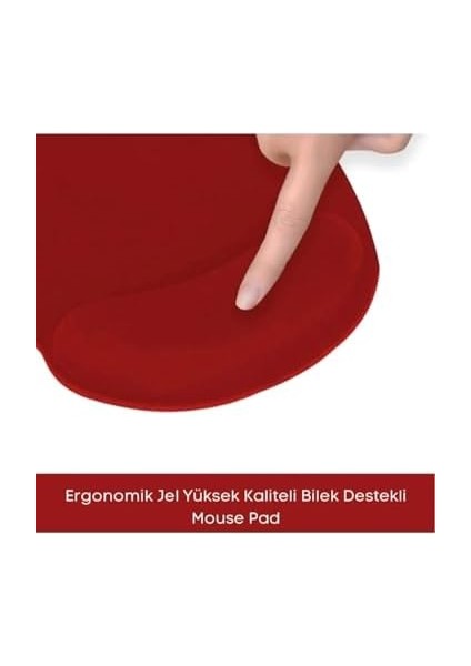 Bilek Destekli Jel Mouse Pad,ergonomik Kaymaz Taban,oyun ve Ofis Için Fare Altlığı,suya Dayanıklı (Kırmızı) fiyatları