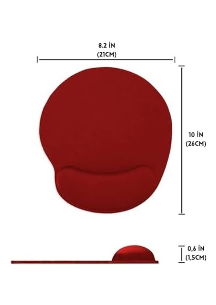 Bilek Destekli Jel Mouse Pad,ergonomik Kaymaz Taban,oyun ve Ofis Için Fare Altlığı,suya Dayanıklı (Kırmızı) modelleri