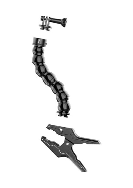 Süper Kelepçe Montaj W Action Camara Adaptör, 180° Ayar 360° Dönen Motosiklet Bisiklet Gidon Montaj Klipsi, Camara Mikrofon Işığı Için 1/4 ve 3/8 Vida Yivli modelleri