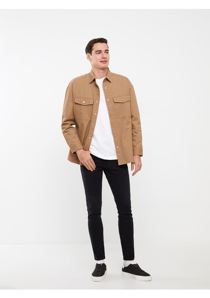 Yeni Sezon Rahat Kalıp Uzun Kollu Gabardin Erkek Gömlek Ceket modelleri