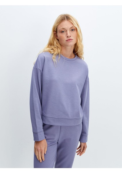 Yeni Sezon Bisiklet Yaka Oversize Kadın Sweatshirt